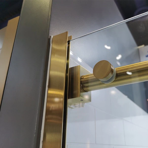 Golden Tempered Glass Shower Door