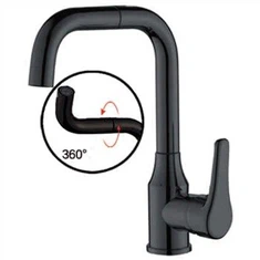 Svart rostfritt handfat kran